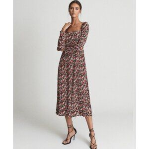 Reiss Miller Square Neck Midi Dress